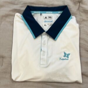 Adidas, Golf, Kapalua, Maui, White Polo Shirt with Blue Accents